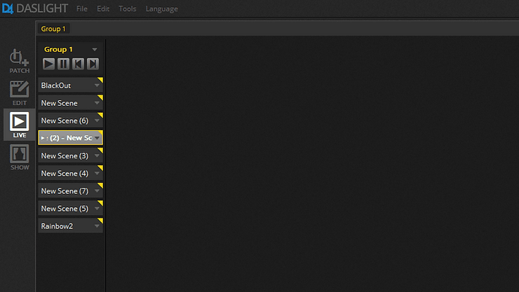 Открытие файла сцены Bullet.dlm в Daslight