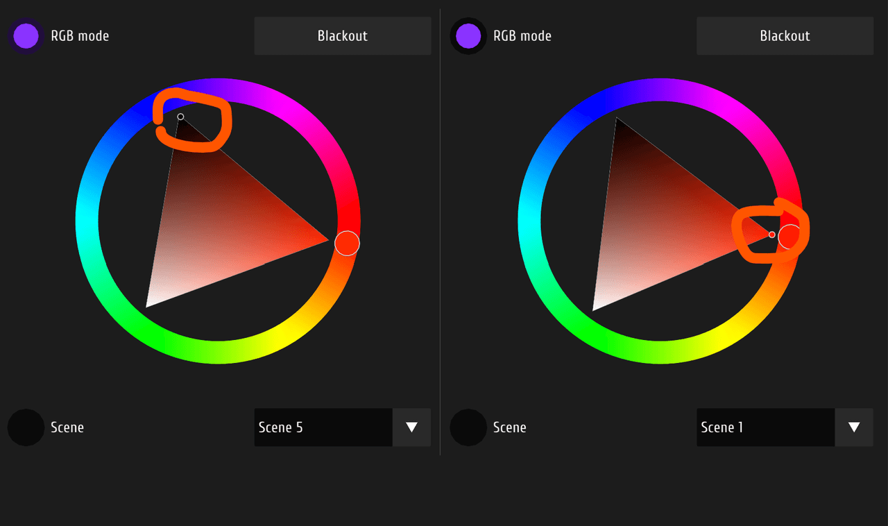 Настройки RGB-подсветки в приложении MixUp