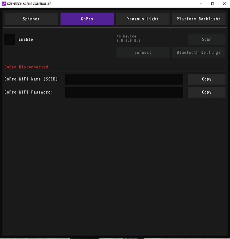 Scene Controller — настройки LED-платформы