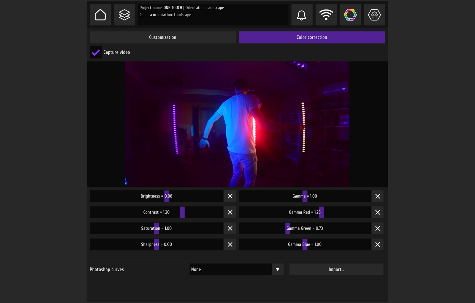 Интерфейс MixUp с настройкой видеошаблона и предпросмотром